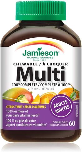 Jamieson 100% Complete Chewable Multivitamin for Adults Citrus Twist Multi, 60 chewable Tablets in Saudi Arabia