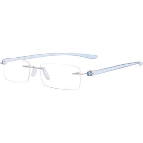 Eyekepper Small Lenes Rimless Reading Glasses Women - Frameless Reader Eyeglasses for Men Reading with Blue Arms +0.50 in Saudi Arabia