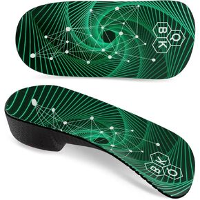 3/4 Arch Support Insoles for Women/Men,QBK Orthotics Shoe Insoles High Arch Supports Shoe Insoles for Plantar Fasciitis, Flat Feet, Over-Pronation,Height Increase Insoles, Heel Cushion Inserts，M