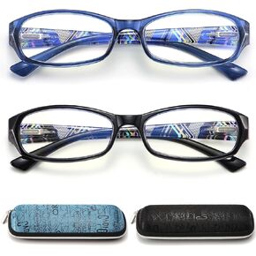 RaoOG Reading Glasses Womens Blue Light Blocking - 2 Pairs Computer Readers Lightweight Colorful Eyeglasses +1.75