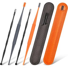 4 pcs Ear Cleaner, Aumtuw Reusable Double-Headed Ear Wax Removal Tool, Comfortable Ear Pick Earwax Removal Kit with Protective Case, Safe Ear Wax Removal Ear Cleaning Tool for Kid Adult Older in Saudi Arabia