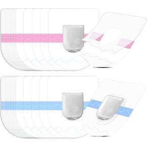 48 Pieces Shower Waterproof Patch Compatible with Omnipod Adhesive Patches Transparent Waterproof Adhesive Patches Overpatch Long Lasting Sweatproof Continuous Monitor Protection, Pink and Blue in Kuwait