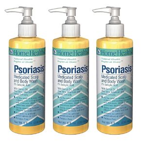 Home Health Psoriasis Medicated Scalp and Body Wash - 8 fl oz, Pack of 3 - Relieves Itching, Redness & Irritation - 2% Salicylic Acid - Non-GMO, Paraben Free in Kuwait
