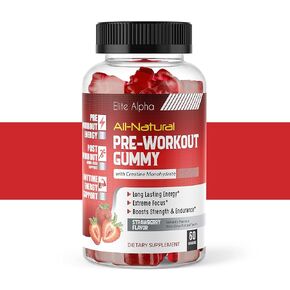 All-Natural Energized Pre-Workout Gummies with Enhanced Creatine Monohydrate ‒ Long Lasting Energy, Extreme Focus, Boosts Strength & Endurance〡Elite Alpha in Saudi Arabia