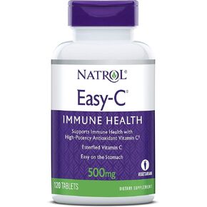 Natrol Easy-C Immune Health، يدعم صحة المناعة بفيتامين C عالي الفعالية المضاد للأكسدة، أقراص، 500 مجم، 120 قرصًا in Kuwait