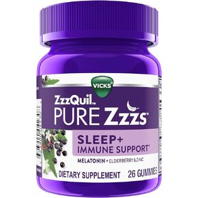 Vicks, ZzzQuil Pure Zzzs Sleep + Immune Support Melatonin Sleep Aid Gummies, 26 Count in Saudi Arabia