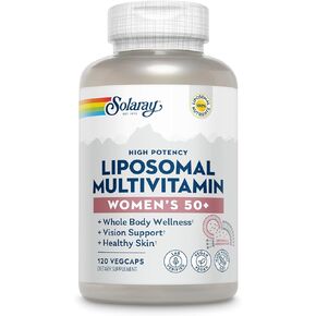 SOLARAY Liposomal Multivitamin for Women, Enhanced Absorption, High Potency w/Iron, Vitamin D, Vitamin C, B12, Biotin, CoQ10, Immune Support, Bone Health, Vegan, 30 Servings, 60 VegCaps
