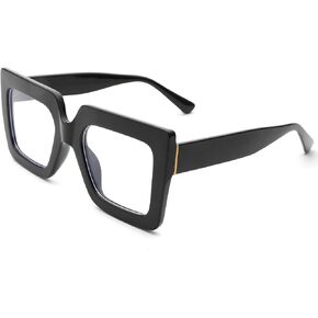 Melpomenia Oversized Blue Light Glasses for Women Fashion Big Frame Glasses Non-Prescription Eyewear