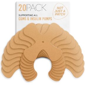 Not Just A Patch X-Patch CGM Sensor Patches (20 Pack) - Water Resistant Omnipod 5 Adhesive Patches - Durable for Active Lifestyle for 10-14 Days - Compatible with Dexcom G6, Libre 2 in Beige in Kuwait