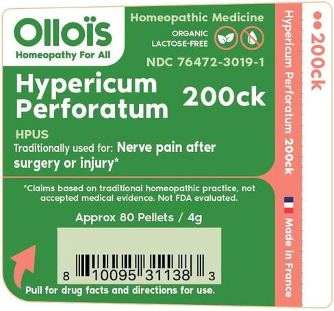OLLOIS Hypericum Perforatum 200ck، عضوي، خالي من اللاكتوز، نباتي، طب المثلية، 80 حبة (عبوة من 1) in Saudi Arabia