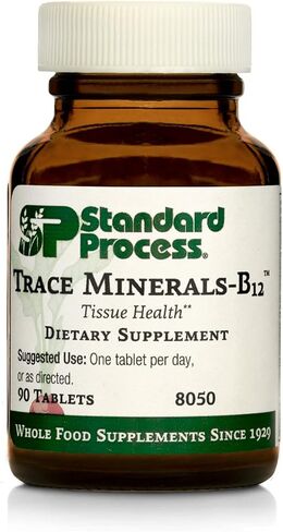 Standard Process Trace Minerals-B12 - Whole Food Spleen, Bone Health, Immune Support, Metabolism and Thyroid Support with Manganese, Kelp, Iodine, Copper, Vitamin B12, Zinc, and Iron - 90 Tablets in Saudi Arabia