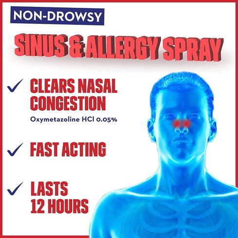 Mucinex Sinus-Max Nasal Spray for Sinus & Allergy, Fast-Acting & Fragrance Free, 12 Hour Severe Nasal Congestion Relief, 0.75 Fl Oz (Pack of 4) in Saudi Arabia