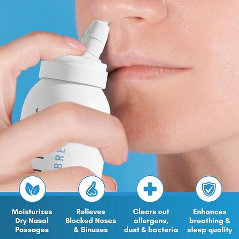 otomar Adults Daily Hygiene Saline Nasal Spray, Sinus Rinse Nose Cleaner Saline Solution, Fast Mucus Relief Nasal Wash for Sinus Symptoms and Allergy Relief, Nose Moisturizer, 4.2 oz Pack of 2 in Saudi Arabia