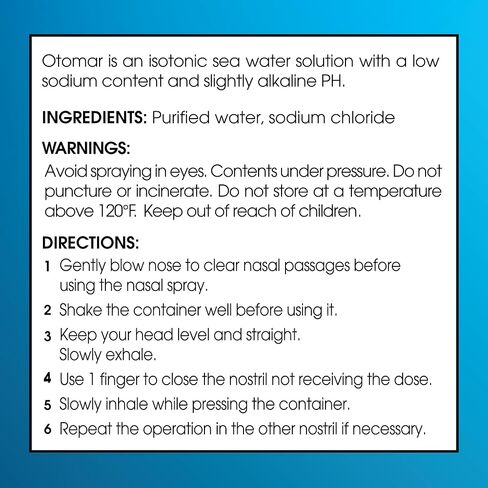 otomar Adults Daily Hygiene Saline Nasal Spray, Sinus Rinse Nose Cleaner Saline Solution, Fast Mucus Relief Nasal Wash for Sinus Symptoms and Allergy Relief, Nose Moisturizer, 4.2 oz Pack of 2 in Saudi Arabia