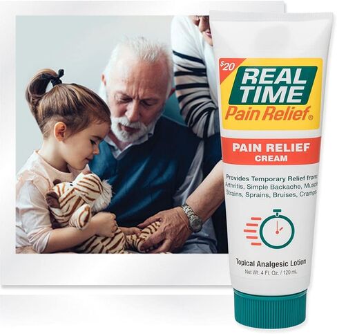 Real Time Pain Relief Cream - 5oz Tube | Versatile Relief for Muscle Pain, Joint Discomfort, and Arthritis | 17 Natural Ingredients Including Arnica, Capsicum, Menthol, MSM, and Emu Oil in Saudi Arabia