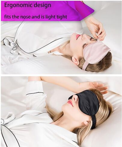 قناع العين للنوم من الحرير الطبيعي مع حزام قابل للتعديل، غطاء مرن يساعد على النوم معصوب العينين من أجل نوم كامل طوال الليل، والسفر والقيلولة، غطاء ظلال نوم فائق النعومة والسلس (أخضر الطاووس) in Kuwait