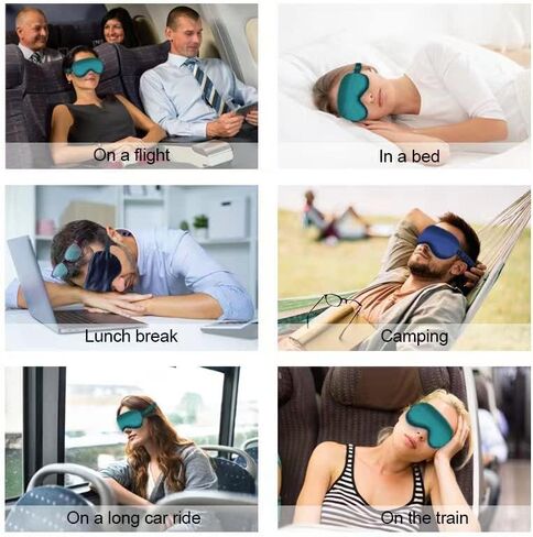 قناع العين للنوم من الحرير الطبيعي مع حزام قابل للتعديل، غطاء مرن يساعد على النوم معصوب العينين من أجل نوم كامل طوال الليل، والسفر والقيلولة، غطاء ظلال نوم فائق النعومة والسلس (أخضر الطاووس) in Kuwait