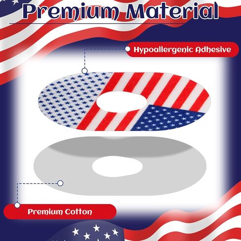 Mixweer Adhesive Patches Compatible with Dexcom G7 Sweatproof Pre Cut Adhesive Tape US Flag CGM Sensor Patches for Continuous Glucose Monitor Protection(24 Pcs) in Saudi Arabia