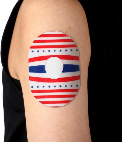 Mixweer Adhesive Patches Compatible with Dexcom G7 Sweatproof Pre Cut Adhesive Tape US Flag CGM Sensor Patches for Continuous Glucose Monitor Protection(24 Pcs) in Saudi Arabia