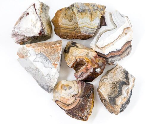 معادن كريستالات بيفرلي أوكس - طبيعية خام خشنة للكابينة، القطع، الجواهري، الريكي، الهبوط، التلميع، التأمل، الشبكة، ديكور المنزل - حجم 1 رطل (العقيق الدانتيل المجنون) in Kuwait