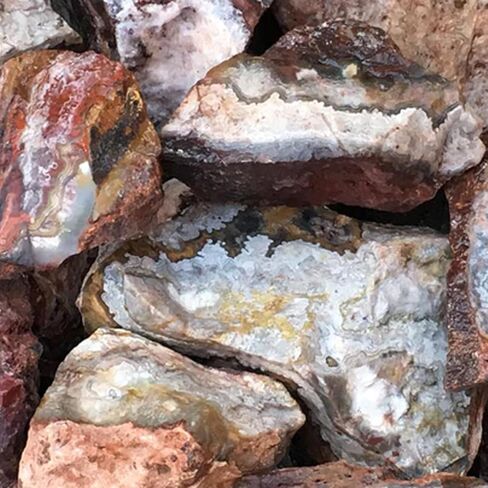 معادن كريستالات بيفرلي أوكس - طبيعية خام خشنة للكابينة، القطع، الجواهري، الريكي، الهبوط، التلميع، التأمل، الشبكة، ديكور المنزل - حجم 1 رطل (العقيق الدانتيل المجنون) in Kuwait