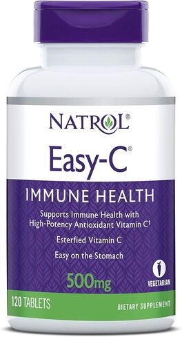 Natrol Easy-C Immune Health، يدعم صحة المناعة بفيتامين C عالي الفعالية المضاد للأكسدة، أقراص، 500 مجم، 120 قرصًا in Kuwait