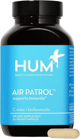 HUM Air Patrol - مكمل مناعي مع فيتامين C والحمضيات الحيوية - يدعم حاجز الجلد والرئتين والاستجابة المناعية (30 كبسولة نباتية) in Kuwait