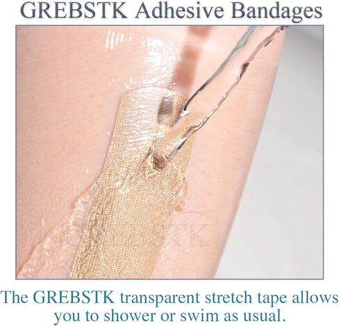 ضمادة لاصقة شفافة قابلة للتمدد من GREBSTK، ضمادة مقاومة للماء، شريط لاصق شفاف (15 سم × 200 سم / 6 بوصة × 80 بوصة) in Kuwait