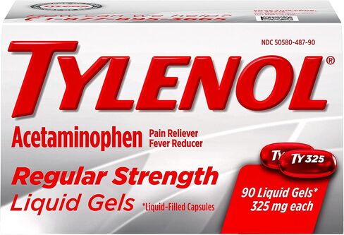 Tylenol Regular Strength Liquid Gels with 325 mg Acetaminophen, Pain Reliever & Fever Reducer, 90 ct in Saudi Arabia