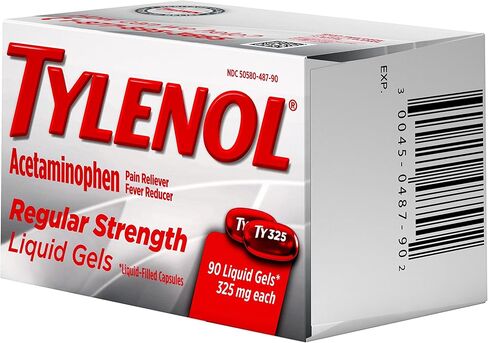 Tylenol Regular Strength Liquid Gels with 325 mg Acetaminophen, Pain Reliever & Fever Reducer, 90 ct in Saudi Arabia