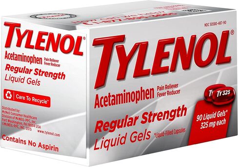 Tylenol Regular Strength Liquid Gels with 325 mg Acetaminophen, Pain Reliever & Fever Reducer, 90 ct in Saudi Arabia