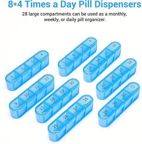 Windtrace Monthly Pill Organizer 1 Times a Day,30 Day Pill Box,One Month Pill Case Once a Day,31 Day Pill Holder Medicine Organizer for Vitamin in Kuwait