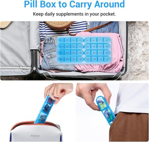 Windtrace Monthly Pill Organizer 1 Times a Day,30 Day Pill Box,One Month Pill Case Once a Day,31 Day Pill Holder Medicine Organizer for Vitamin in Kuwait