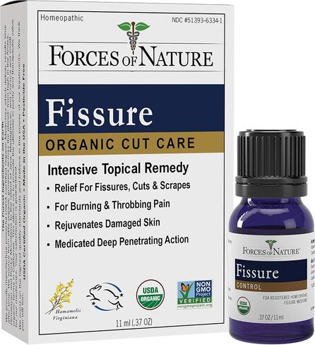 Forces of Nature – Natural, Organic Fissure Care (5ml) Non GMO, No Harmful Chemicals –Soothe and Relieve Burning, Throbbing, Stinging, Itchy, Bleeding Tissue Caused by Fissures or Hemorrhoids in Saudi Arabia