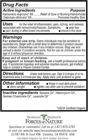 Forces of Nature – Natural, Organic Fissure Care (5ml) Non GMO, No Harmful Chemicals –Soothe and Relieve Burning, Throbbing, Stinging, Itchy, Bleeding Tissue Caused by Fissures or Hemorrhoids in Saudi Arabia