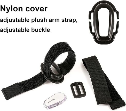 سوار الذراع من أجل Dexcom G6، غطاء جهاز استشعار حماية نظام مراقبة الجلوكوز، 4-16 بوصة مرن قابل للتعديل CGM شريط الذراع والساق، لا مزيد من الرقع اللاصقة (أسود) in Kuwait