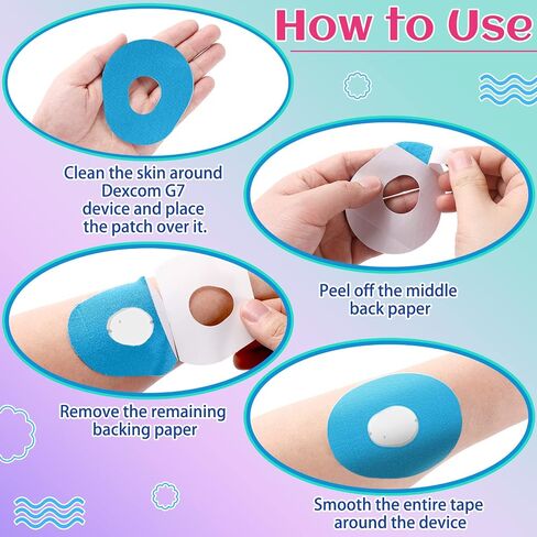 48 Pack Adhesive Patches Compatible with G7 Overpatch Flexible CGM Sensor Patch Easy to Use Breathable Bandage No Latex Sweatproof Overlay Patch for 10 Days Long Stay(Black) in Kuwait