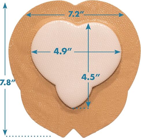 ضمادة إسفنجية من السيليكون فائقة الامتصاص من Areza بحدود (لاصق) مقاومة للماء مقاس 8 × 4 بوصة (20 سم × 10 سم) (رغوة مركزية فائقة الامتصاص 6.4 بوصة × 2.4 بوصة) 5 في كل صندوق (1) ضمادات جروح من Areza Medical in Kuwait
