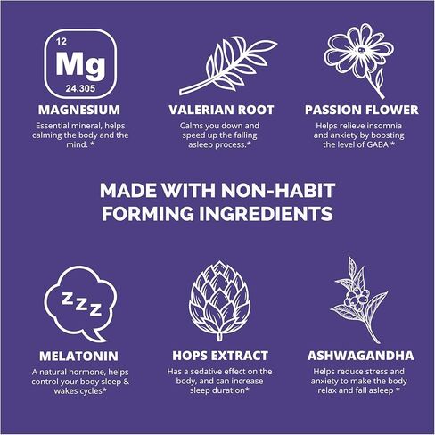 Calmadream Natural Sleep Aid for Adults Extra Strength, Premium Herbal Sleep Supplement with Melatonin, Magnesium, Ashwagandha, Valerian Root, GABA, 5HTP, 60 Vegan Capsules in Saudi Arabia