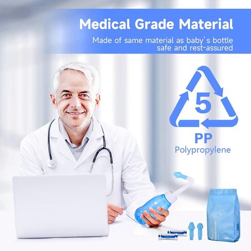 وعاء Koikey Neti، غسول الأنف لشطف الجيوب الأنفية 300 مل لري الأنف مع 30 عبوة ملح لغسل الأنف ومقياس حرارة ملصق، منظف لغسل الأنف، منظف الزجاجات، الري بالضغط للبالغين والأطفال، خالي من مادة BPA in Kuwait