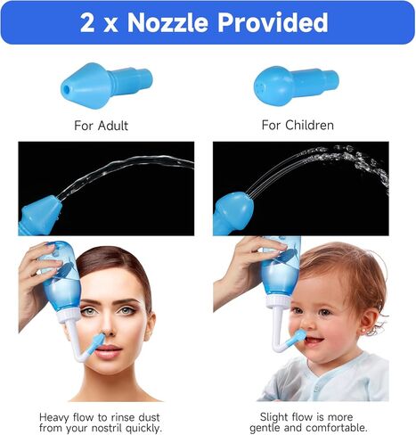 وعاء Koikey Neti، غسول الأنف لشطف الجيوب الأنفية 300 مل لري الأنف مع 30 عبوة ملح لغسل الأنف ومقياس حرارة ملصق، منظف لغسل الأنف، منظف الزجاجات، الري بالضغط للبالغين والأطفال، خالي من مادة BPA in Kuwait