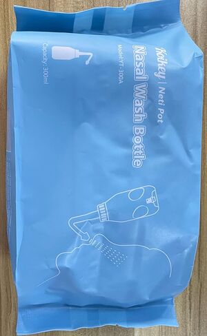 وعاء Koikey Neti، غسول الأنف لشطف الجيوب الأنفية 300 مل لري الأنف مع 30 عبوة ملح لغسل الأنف ومقياس حرارة ملصق، منظف لغسل الأنف، منظف الزجاجات، الري بالضغط للبالغين والأطفال، خالي من مادة BPA in Kuwait