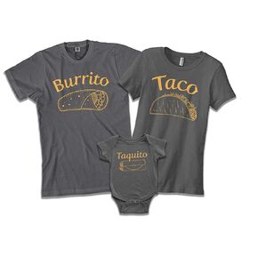 Burrito Taco Taquito | Dad Mom Baby Matching Family Shirts Set in Saudi Arabia