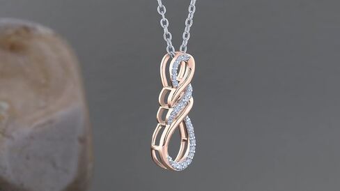 Dazzlingrock Collection Round White Diamond Triple Twist Infinity Symbol Pendant for Her (0.11 ctw, Color I-J) | Available in 10K/14K/18K Gold in Saudi Arabia