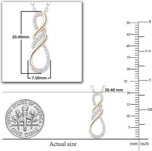 Dazzlingrock Collection Round White Diamond Triple Twist Infinity Symbol Pendant for Her (0.11 ctw, Color I-J) | Available in 10K/14K/18K Gold in Saudi Arabia