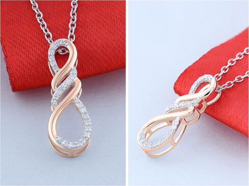 Dazzlingrock Collection Round White Diamond Triple Twist Infinity Symbol Pendant for Her (0.11 ctw, Color I-J) | Available in 10K/14K/18K Gold in Saudi Arabia