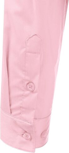 DOUBLJU Womens Basic Slim Fit y 3/4 Sleeve Button Down Collared Shirt with Plus Size in Kuwait