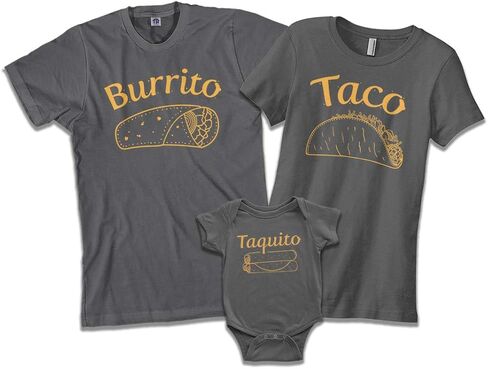 Burrito Taco Taquito | Dad Mom Baby Matching Family Shirts Set in Saudi Arabia