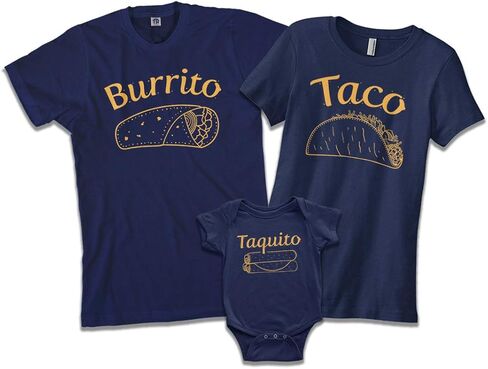 Burrito Taco Taquito | Dad Mom Baby Matching Family Shirts Set in Saudi Arabia