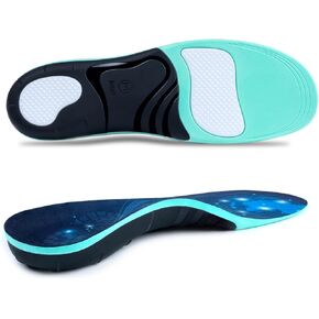 Plantar Fasciitis Arch Support Insoles for Women Men, Pain Relief Shoe Insole-Shoe Inserts-Orthotic Inserts for High Arch Pronation Metatarsalgia Work Boot/Standing All Day/(220+lbs)Green Size XS